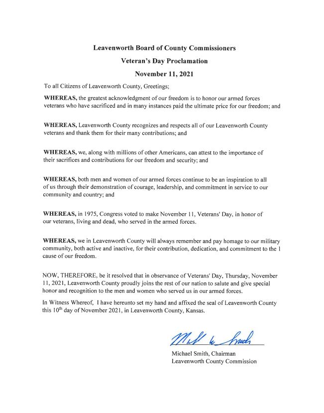 Veterans Day Proclamation